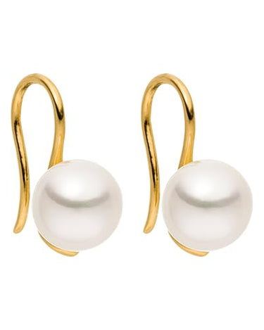 PURELEI Pure Pearl Ohrringe (Gold) – Damenohrringe aus langlebigem Edelstahl – Wasserfeste Ohrringe Damen – 8,24mm Perlen Durchmesser – Modeschmuck für deinen individuellen Look im Sale